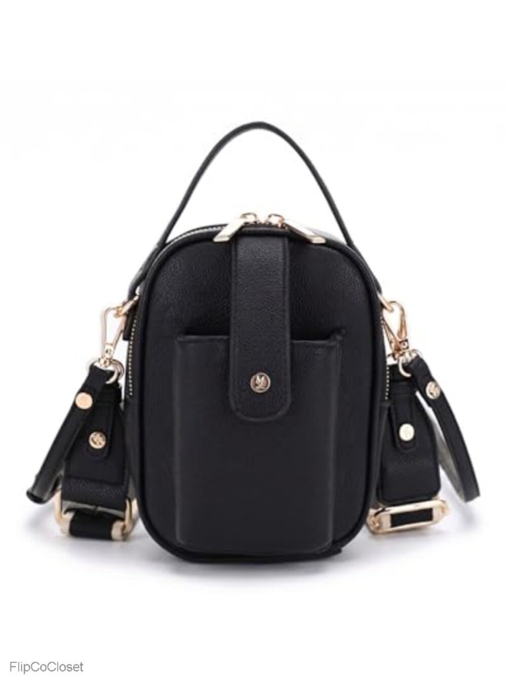 Vegan Leather Multi Compartment Crossbody Bag